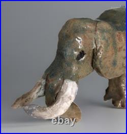 Andy Schaffer Studio art Pottery Elephant Figure Sculpture Signed Naive Art