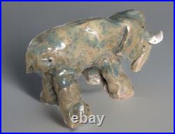 Andy Schaffer Studio art Pottery Elephant Figure Sculpture Signed Naive Art