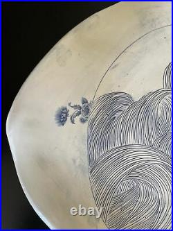 Anthropologie Linda Fahey Pacifica STORMY SEAS Collection Pottery Platter