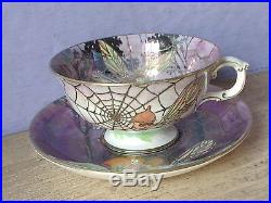 Antique 1880's Victorian Hand Painted ceramic pottery fairy art tea cup teacup