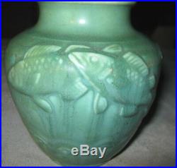 Antique American Rookwood Koy Sea Fish Tank Nautical Art Pottery Flower Vase USA