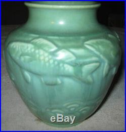 Antique American Rookwood Koy Sea Fish Tank Nautical Art Pottery Flower Vase USA