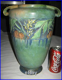 Antique American Roseville Baneda 12 1/4 Art Pottery Flower Plant Garden Vase