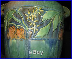 Antique American Roseville Baneda 12 1/4 Art Pottery Flower Plant Garden Vase