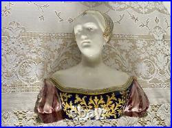 Antique Angelo Minghetti Italian Majolica Bust Signed Circa 1848-1885 GORGEOUS