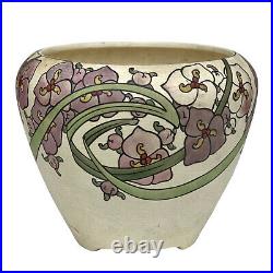 Antique Art Deco Roseville Persian Painted Floral Ceramic Jardiniere Planter