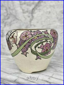 Antique Art Deco Roseville Persian Painted Floral Ceramic Jardiniere Planter