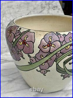 Antique Art Deco Roseville Persian Painted Floral Ceramic Jardiniere Planter