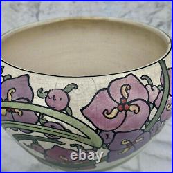 Antique Art Deco Roseville Persian Painted Floral Ceramic Jardiniere Planter