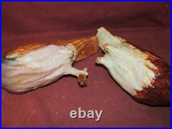 Antique Ceramic Keramic Majolica Pigeon Art Pottery Figurines AS IS