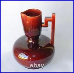 Antique Christopher Dresser for Samuel Lear 8 Superb Oxblood Ceramic Vase