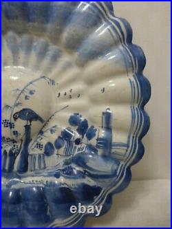 Antique Francfort or dutch Delft dish charger 17/18th Century