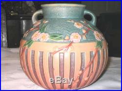 Antique Lg Roseville Cherry Blossom Tree Mission Art Pottery Flower Garden Vase