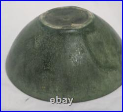 Antique Matte Green Pottery Arts & Crafts Handmade Bowl Collectible Memorabilia Antique Matte Green Pottery Arts & Crafts Handmade Bowl Collectible Memorabilia