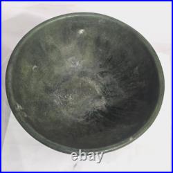 Antique Matte Green Pottery Arts & Crafts Handmade Bowl Collectible Memorabilia