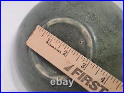 Antique Matte Green Pottery Arts & Crafts Handmade Bowl Collectible Memorabilia