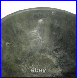Antique Matte Green Pottery Arts & Crafts Handmade Bowl Collectible Memorabilia