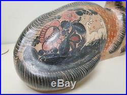 Antique Mexican Folk Art Tonala Pottery Cat 64 NY World's Fair Stoneware Ceramic