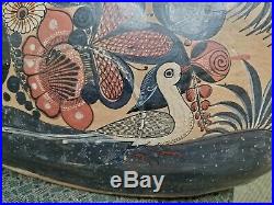 Antique Mexican Folk Art Tonala Pottery Cat 64 NY World's Fair Stoneware Ceramic