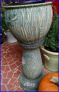 Antique Mission Arts & Crafts Era Ceramic Art Pottery Jardiniere Plant Stand Pot