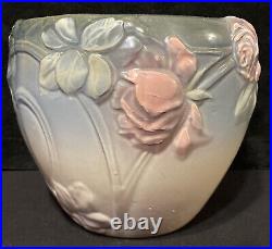 Antique Signed Weller Pottery Etna Roses Jardiniere Planter Art Nouveau