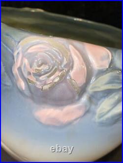 Antique Signed Weller Pottery Etna Roses Jardiniere Planter Art Nouveau