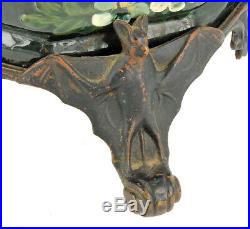 Antique Thomas Jerome Wheatley Art Pottery Bronze Figural Bat Base Lamp 1880 RAR