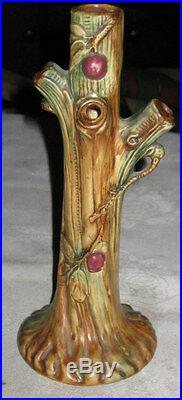 Antique USA Weller Art Pottery Apple Tree Flower Plant Country Bud Stick Vase