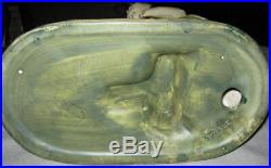 Antique Us Weller Woodcraft Muskota Art Deco Cat Sea Fish Bowl Vase Plant Holder