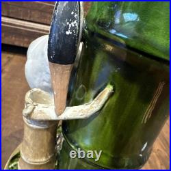 Antique Victorian Bretby Art Pottery hand-painted crane bird bamboo 19th Century