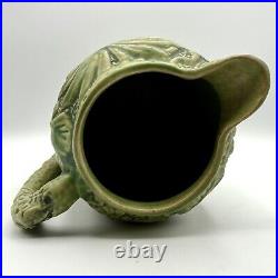 Antique WELLER Pottery Marvo Pitcher 8 Palm Fronds Green Matte 1920's