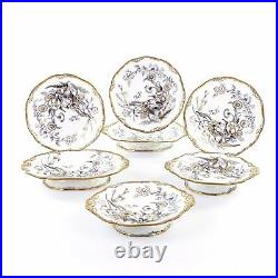 Antique Wedgwood Pearl Ranunculus Large Dessert Service