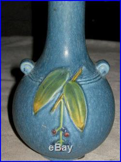 Antique Weller Cornish Sea Blue Art Pottery Flower Garden Plant Urn Vase Mint