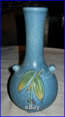 Antique Weller Cornish Sea Blue Art Pottery Flower Garden Plant Urn Vase Mint