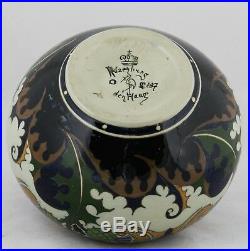 Antique, art nouveau ceramic Dutch plateel vase Rozenburg Holland, thistle decor