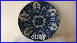 Antique large Dutch Delft charger dish plate 18thC. Ceramic. HH