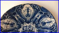 Antique large Dutch Delft charger dish plate 18thC. Ceramic. HH