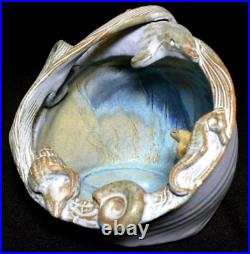 Aquatic Dolphin/Shells Ceramic Art Pottery Diorama by Linda Gonzalez Petaluma Ca