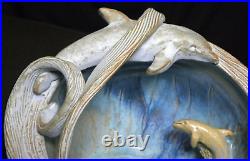 Aquatic Dolphin/Shells Ceramic Art Pottery Diorama by Linda Gonzalez Petaluma Ca