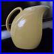 Art Deco HALL Pottery Yellow Ceramic PITCHER with ICE LIP 8 Tall Made USA Nora