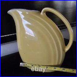 Art Deco HALL Pottery Yellow Ceramic PITCHER with ICE LIP 8 Tall Made USA Nora