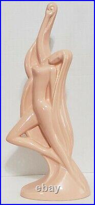 Art Deco Haeger #6041 Contemporary Dance Woman Pink Ceramic Sculpture Statue 24