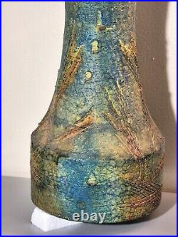 Art Marcello Fantoni Signed Vase Glazed Made in Italy