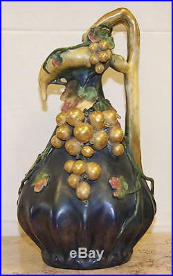 Art Nouveau Amphora Edda Turn-Templitz Pottery Pitcher/Ewer Circa 1901