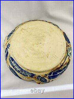 Art Pottery 14 Plate / Bowl / Dish features Dramatic Blue Peacock Bird Design