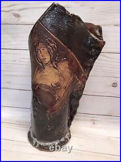 Art Pottery Female Nude Vase Signed Vego Ceramic Nudes