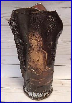 Art Pottery Female Nude Vase Signed Vego Ceramic Nudes