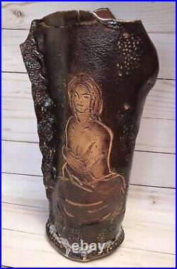 Art Pottery Female Nude Vase Signed Vego Ceramic Nudes