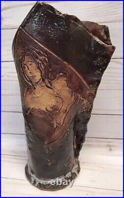 Art Pottery Female Nude Vase Signed Vego Ceramic Nudes