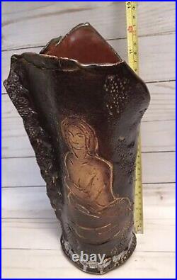 Art Pottery Female Nude Vase Signed Vego Ceramic Nudes